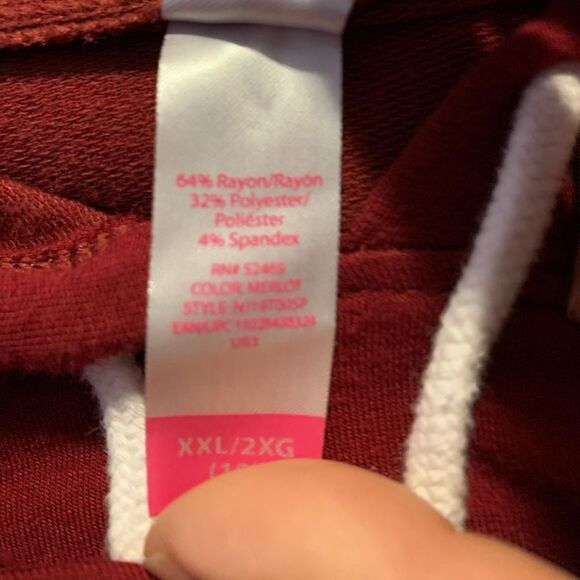 No Boundaries dark red hooded long sleeved sweater, drawstring, dream print, S - Picture 10 of 10